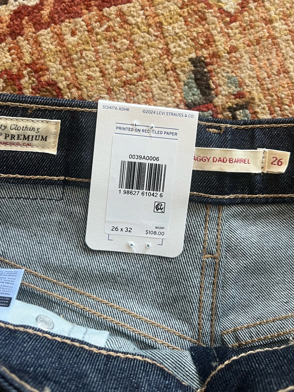 Levi’s Baggy Dad Barrel Jeans Dark wash SZ 26 NWT - Picture 8 of 11